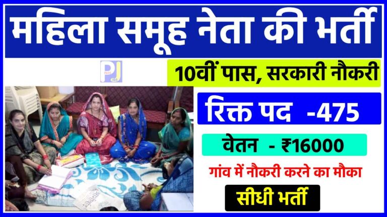 महिला समूह नेता की भर्ती | Recruitment of women group leader